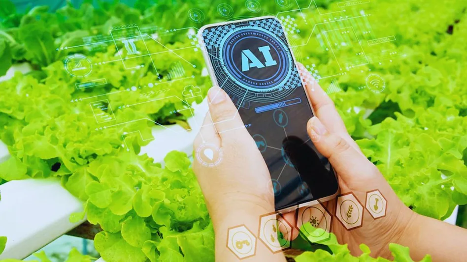 This photo is showing the kisan is using AI with his phone