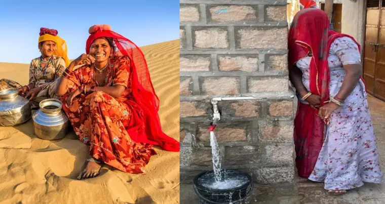 alt="नर्मदा कैनाल सुंदरा बाड़मेर गांव में पहुंचा पानी"