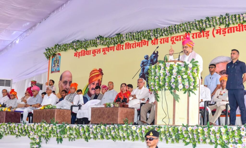 मेड़ता में श्री राव दूदा मेड़तिया जी की अश्वारोही प्रतिमा का अनावरण