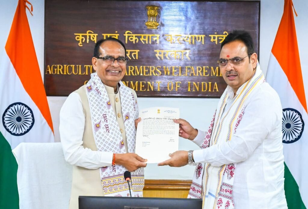 राजस्थान की कृषि कार्ययोजना पर चर्चा करते मुख्यमंत्री भजनलाल शर्मा
