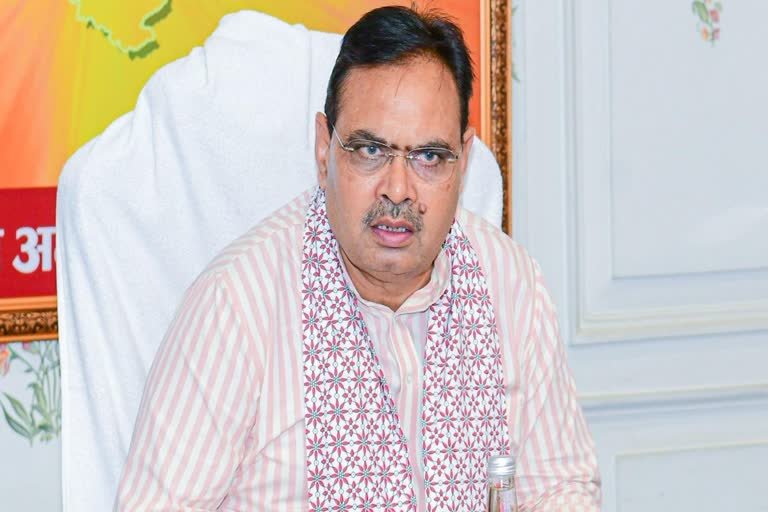 मुख्यमंत्री भजनलाल शर्मा निकाय चुनाव की तैयारियों को लेकर बैठक करते हुए