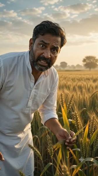 खेत में फसल की देखभाल करता किसान